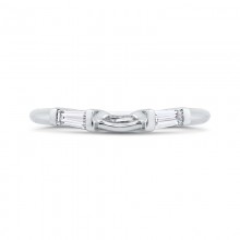 Shah Luxury 14K White Gold Baguette Diamond Wedding Band