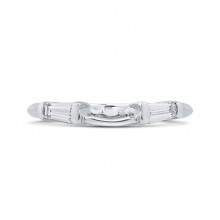 Shah Luxury 14K White Gold Baguette Diamond Wedding Band