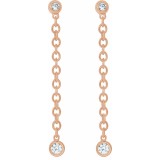 14K Rose 1/5 CTW Diamond Bezel Set Chain Earrings photo 2