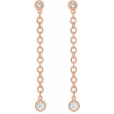 14K Rose 1/5 CTW Diamond Bezel Set Chain Earrings photo 2