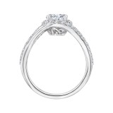 Shah Luxury 14K White Gold Round Diamond Halo Engagement Ring with Split Shank (Semi-Mount) photo 3