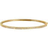 14K Yellow 1/3 CTW Diamond Bangle Bracelet photo