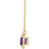 14K Yellow 8 mm Round Amethyst & .05 CTW Diamond 16 Necklace photo 2