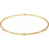 14K Yellow  1/4 CTW Diamond Bezel-Set Bangle 8 Bracelet photo