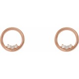 14K Rose 1/6 CTW Diamond Circle Earrings photo 2