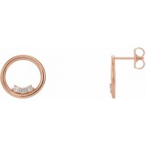14K Rose 1/6 CTW Diamond Circle Earrings photo