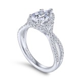 Gabriel & Co. 14k White Gold Contemporary Halo Engagement Ring photo 3