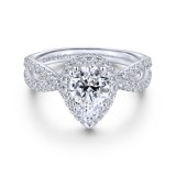 Gabriel & Co. 14k White Gold Contemporary Halo Engagement Ring photo