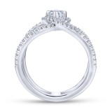 Gabriel & Co. 14k White Gold Nova Halo Engagement Ring photo 2