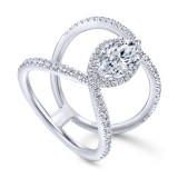 Gabriel & Co. 14k White Gold Nova Halo Engagement Ring photo 3