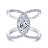 Gabriel & Co. 14k White Gold Nova Halo Engagement Ring photo