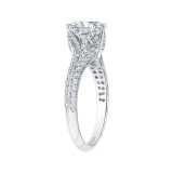 Shah Luxury 14K White Gold Round Diamond Engagement Ring with Split Shank (Semi-Mount) photo 3