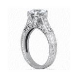 14k White Gold Diamond Semi-Mount Antique Engagement Ring photo 2