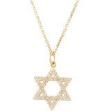 14K Yellow 1/5 CTW Diamond Star of David Necklace photo