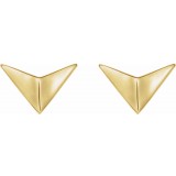 14K Yellow Geometric Earrings photo 2
