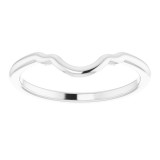 14K White Band for 7x5 mm Oval Engagement Ring photo 3