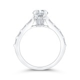 Shah Luxury 14K White Gold Round Cut Diamond Solitaire Plus Engagement Ring (Semi-Mount) photo 4