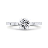 Shah Luxury 14K White Gold Round Cut Diamond Solitaire Plus Engagement Ring (Semi-Mount) photo