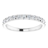 14K White 1/2 CTW Diamond French-Set Anniversary Band photo 3