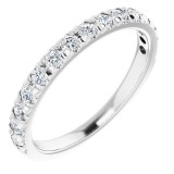 14K White 1/2 CTW Diamond French-Set Anniversary Band photo