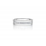Henri Daussi 6mm Men's Wedding Band MB134 18k Gold White 0.69 Ctw. photo
