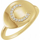 14K Yellow Initial C .08 CTW Diamond Ring photo