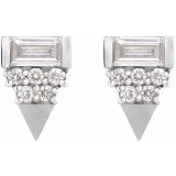 14K White 1/4 CTW Diamond Geometric Earrings photo 2