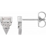 14K White 1/4 CTW Diamond Geometric Earrings photo