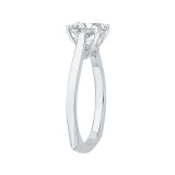 Shah Luxury 14K White Gold Emerald Cut Diamond Solitaire Engagement Ring (Semi-Mount) photo 3