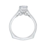 Shah Luxury 14K White Gold Emerald Cut Diamond Solitaire Engagement Ring (Semi-Mount) photo 4