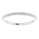 14K White 1/5 CTW Diamond Band for 6x6 mm Cushion Ring photo 3