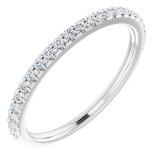 14K White 1/5 CTW Diamond Band for 6x6 mm Cushion Ring photo