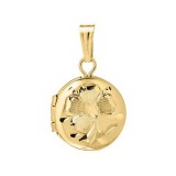 14K Yellow Gold engraved Round Child's Locket photo