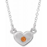 14K White Citrine Heart 16 Necklace photo