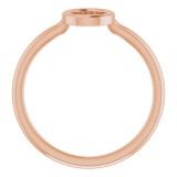 14K Rose Initial O Ring photo 2