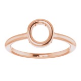 14K Rose Initial O Ring photo 3