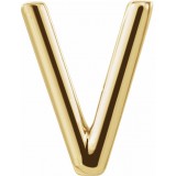 14K Yellow Single Initial V Earring photo