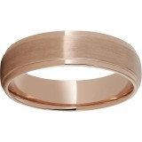 Modern Gold 6mm 10K Rose Gold Ring with Grooved Edge and Satin Finish photo