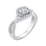 Shah Luxury 14K White Gold Round Diamond Engagement Ring (Semi-Mount) photo 2