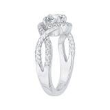 Shah Luxury 14K White Gold Round Diamond Engagement Ring (Semi-Mount) photo 3