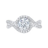 Shah Luxury 14K White Gold Round Diamond Engagement Ring (Semi-Mount) photo