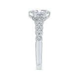 Shah Luxury 14K White Gold Oval Diamond Engagement Ring with Milgrain (Semi-Mount) photo 3