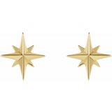 14K Yellow Star Earrings photo 2