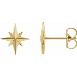 14K Yellow Star Earrings photo