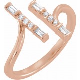 14K Rose 1/6 CTW Diamond Double Bar Ring photo