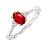 Gems One 10Kt White Gold Diamond (1/20Ctw) & Garnet (1/2 Ctw) Ring photo