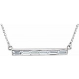 14K White 3/4 CTW Diamond Bar 17 Necklace photo