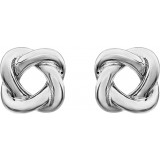14K White 7x7 mm Knot Earrings photo 2