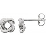 14K White 7x7 mm Knot Earrings photo 3