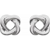 14K White 7x7 mm Knot Earrings photo 4